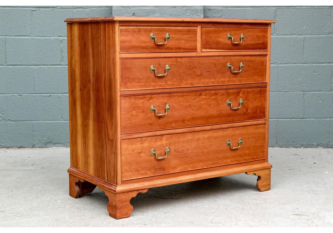Fine English Chippendale Style Cherry Chest Of Drawers For Sale 5