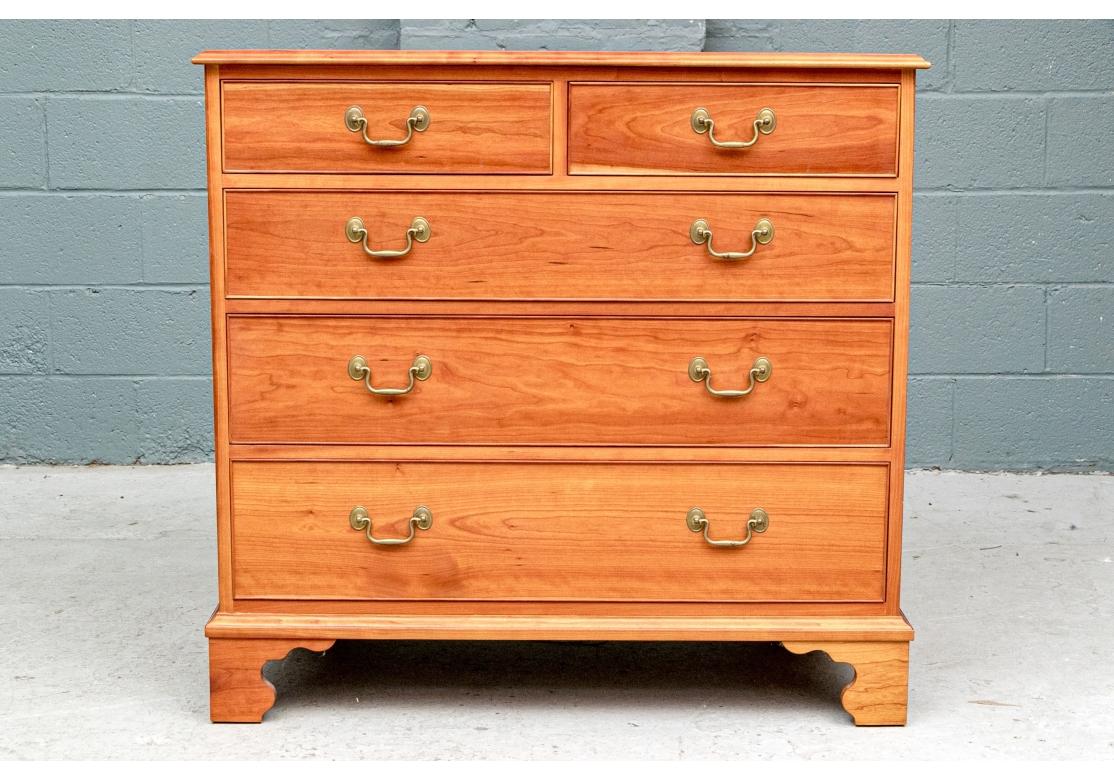 20th Century Fine English Chippendale Style Cherry Chest Of Drawers For Sale