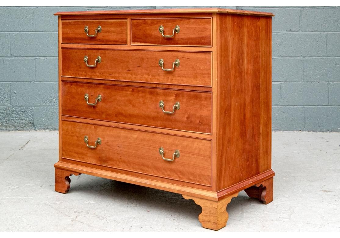 Fine English Chippendale Style Cherry Chest Of Drawers For Sale 3