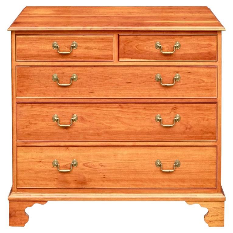 Fine English Chippendale Style Cherry Chest Of Drawers