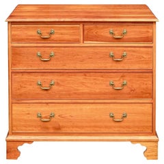 Fine English Chippendale Style Cherry Chest Of Drawers