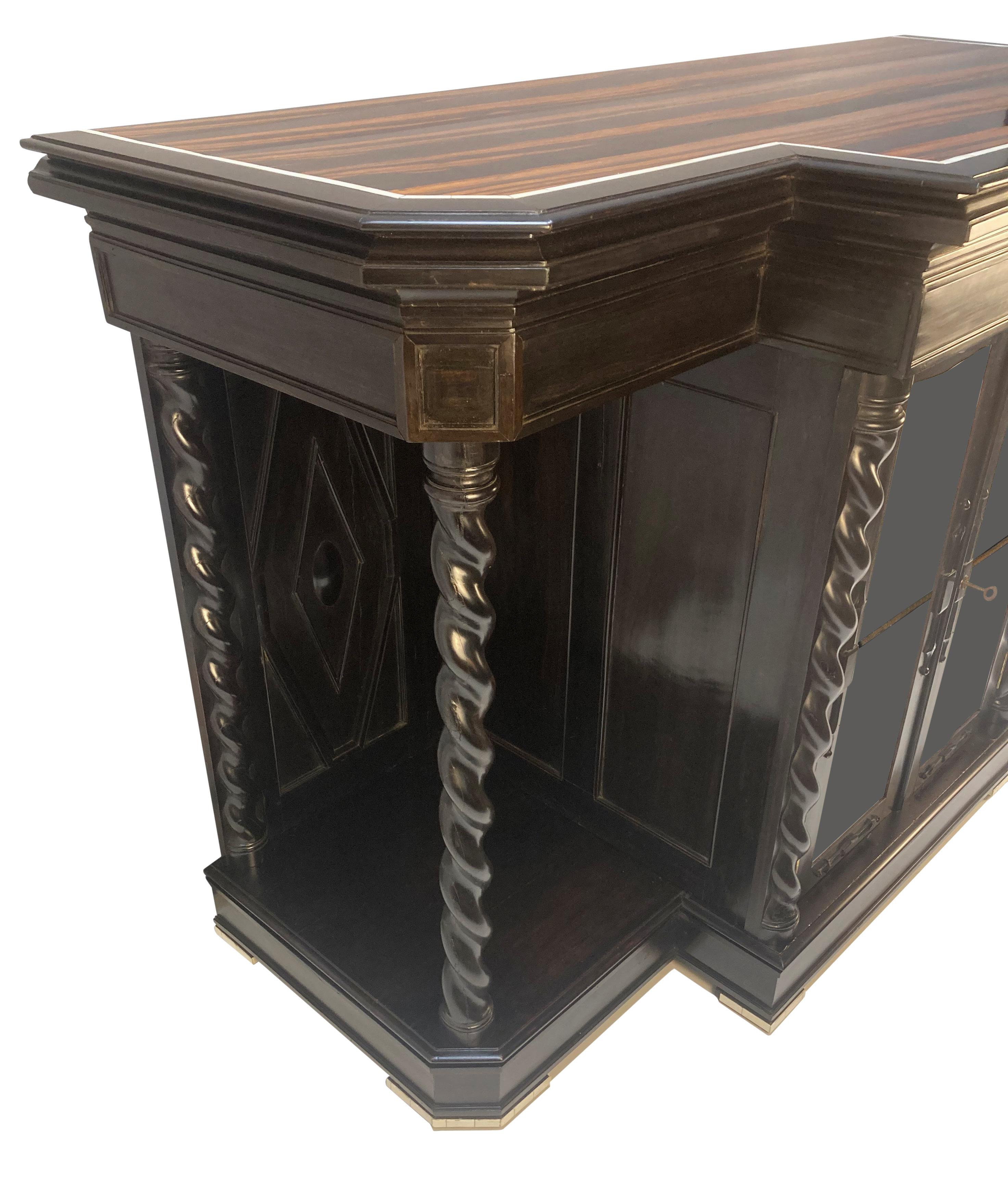 Feiner englischer Campaigner Chiffonier aus massivem Ebenholz und Palisander im Kolonialstil im Angebot 3