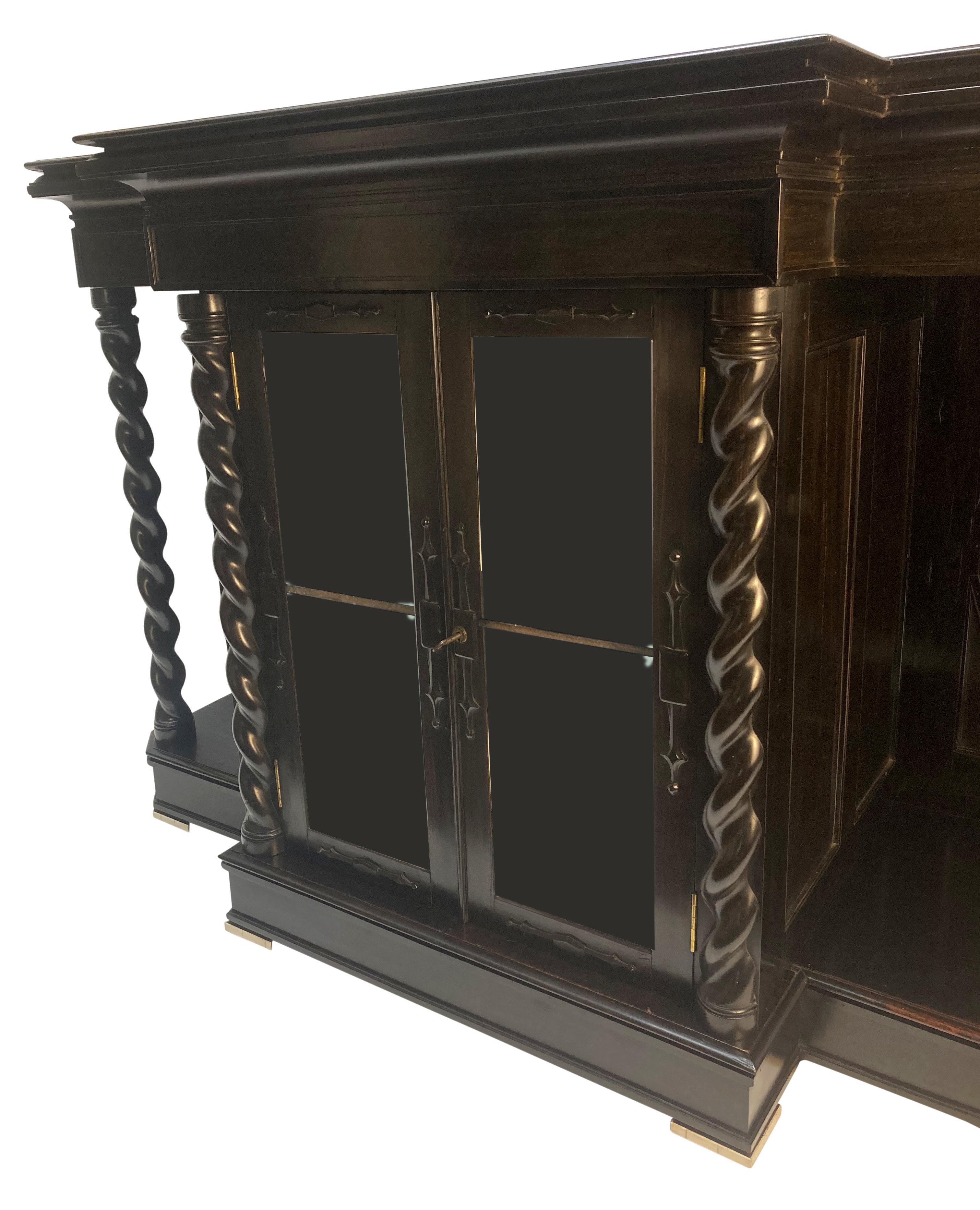Feiner englischer Campaigner Chiffonier aus massivem Ebenholz und Palisander im Kolonialstil (Anglo-indisch) im Angebot