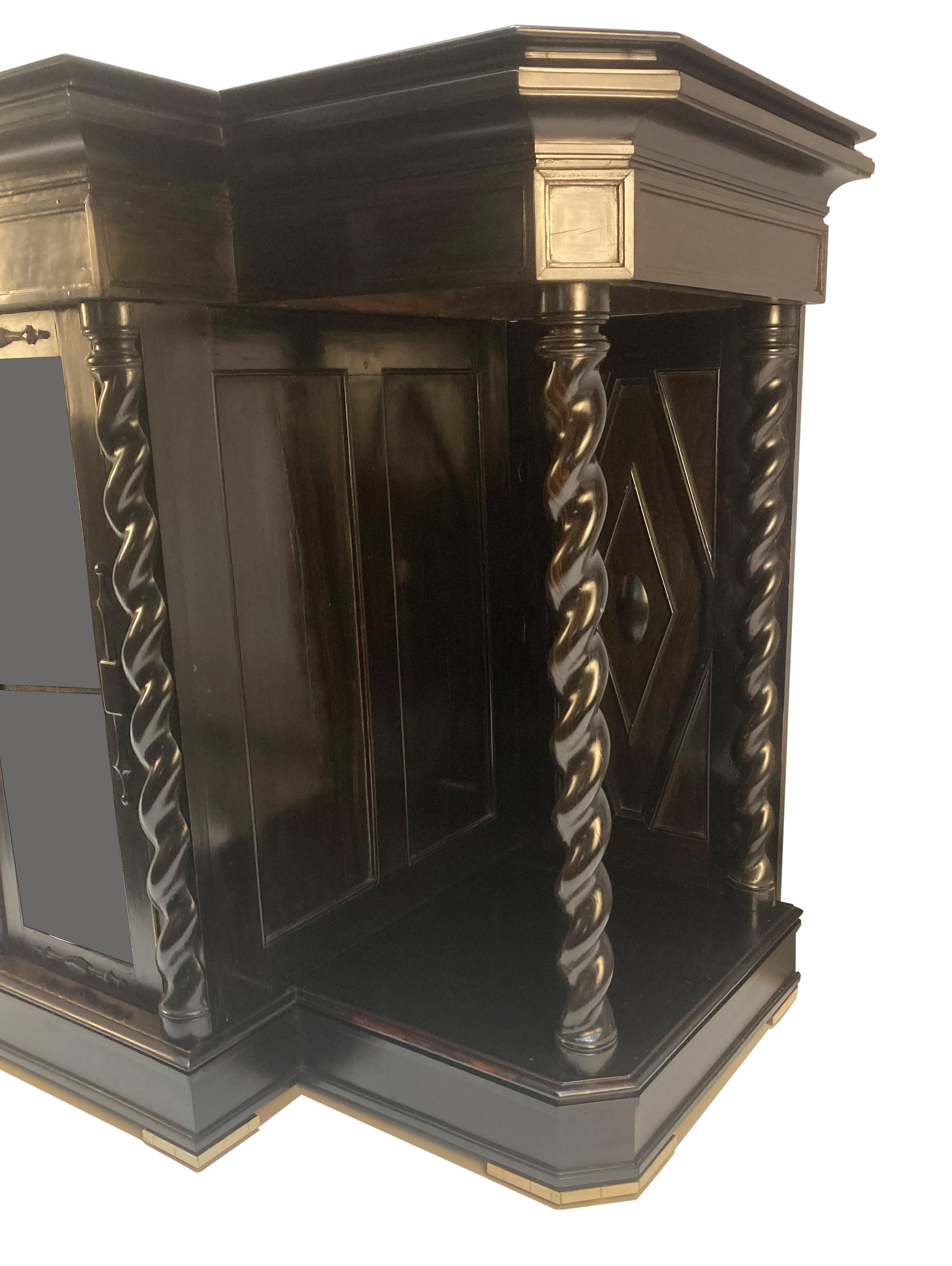 Feiner englischer Campaigner Chiffonier aus massivem Ebenholz und Palisander im Kolonialstil im Angebot 2