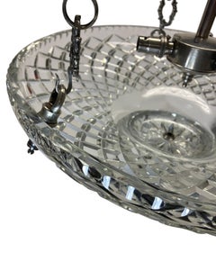 Fine English Cut Glass & Silver Plated 19th Century Dish Light