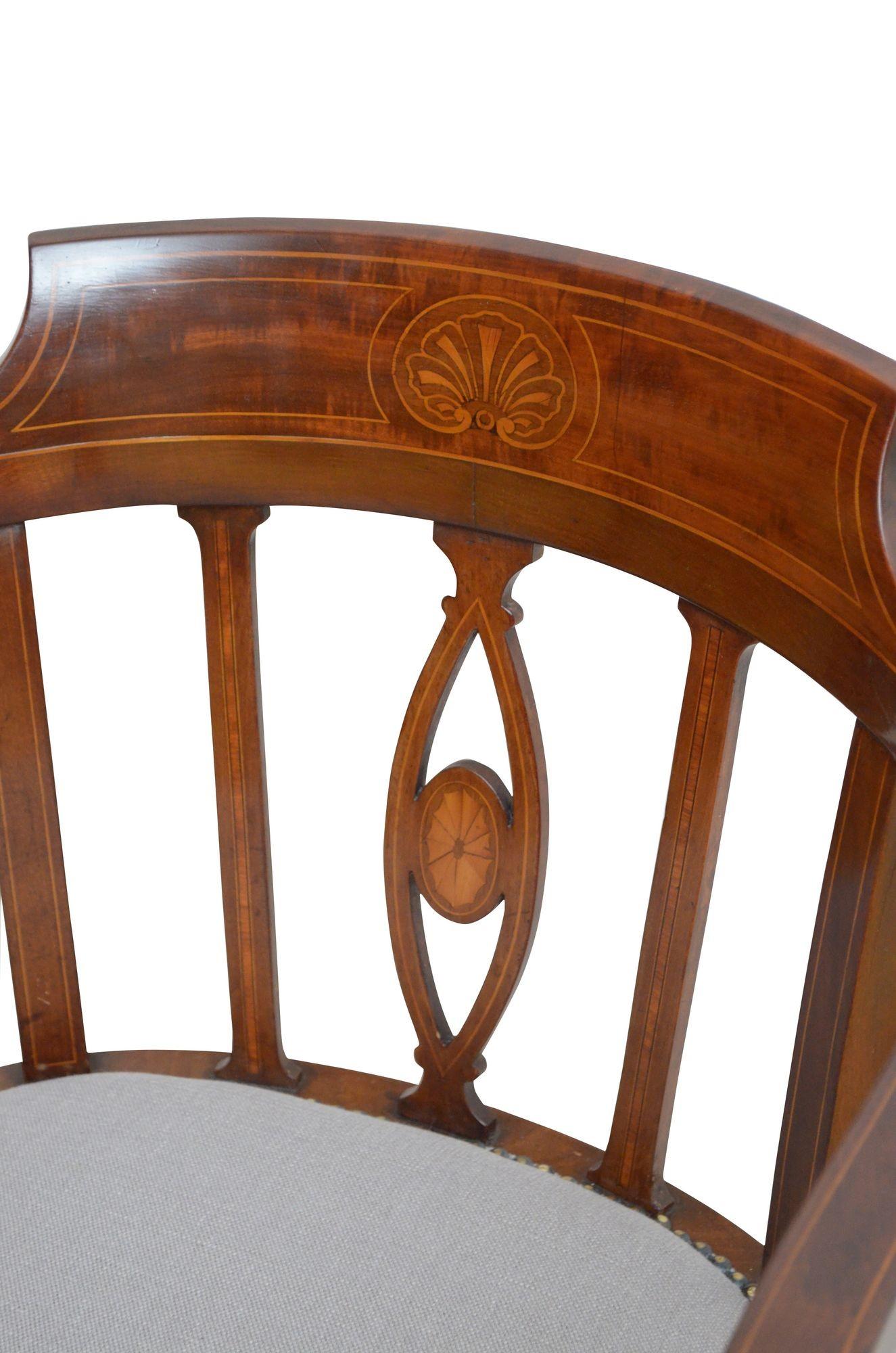 Fine English Edwardian Revolving Desk Chair For Sale 3