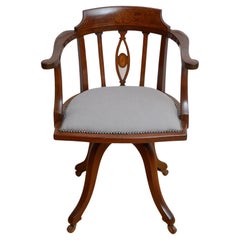 Used Fine English Edwardian Revolving Desk Chair