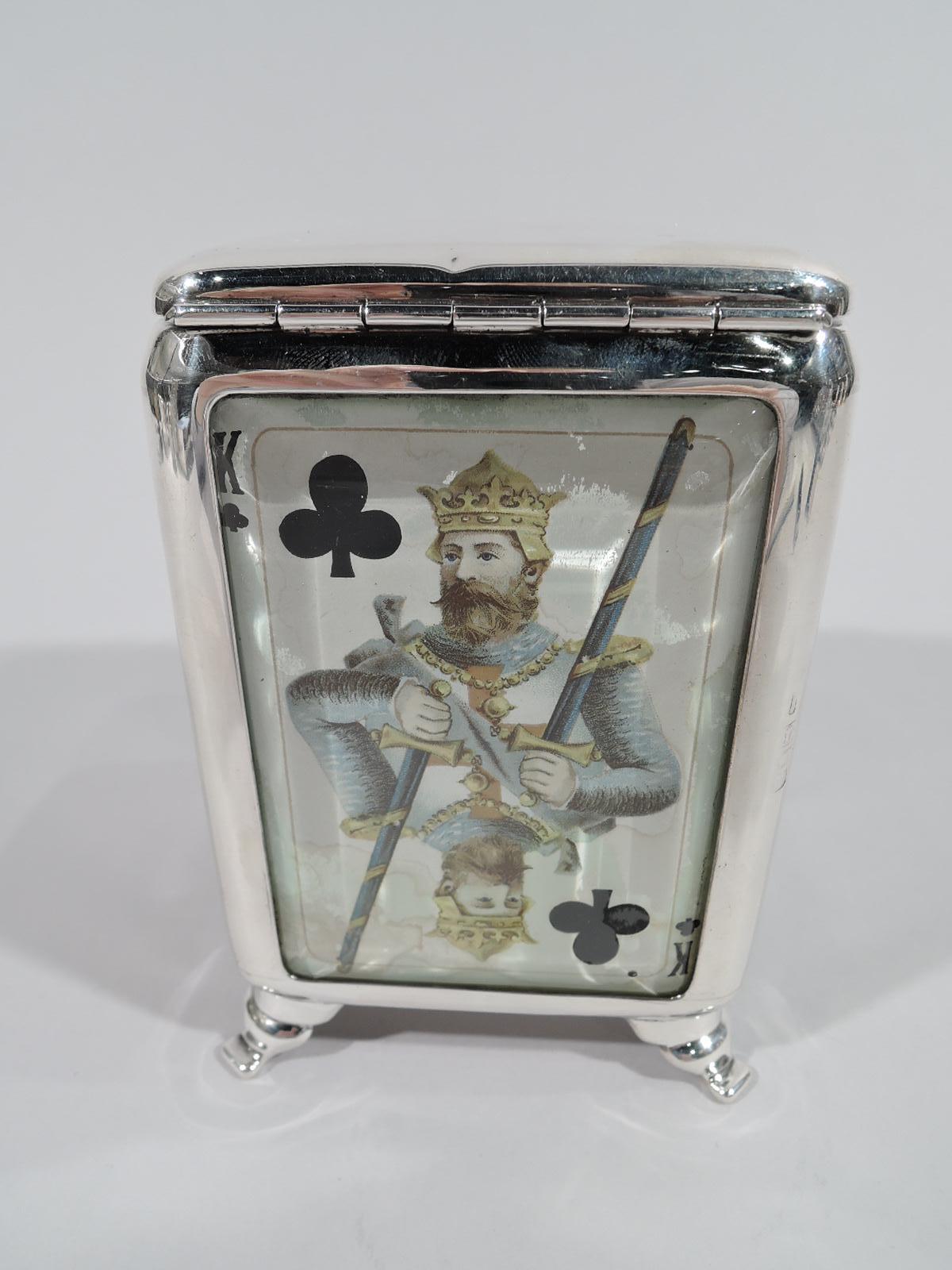 Fine English Edwardian Sterling Silver Playing Cards Box In Excellent Condition In New York, NY