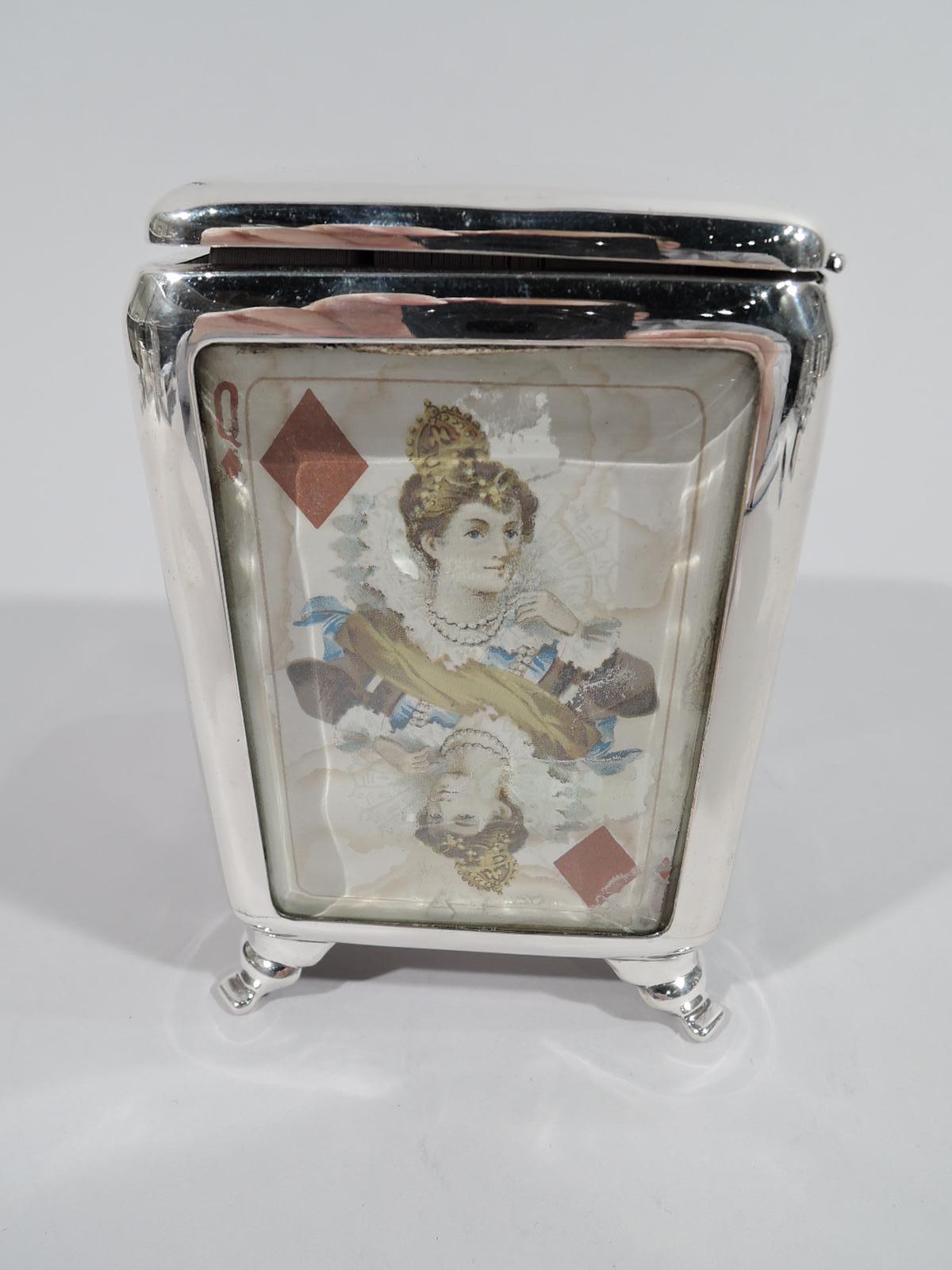 Early 20th Century Fine English Edwardian Sterling Silver Playing Cards Box