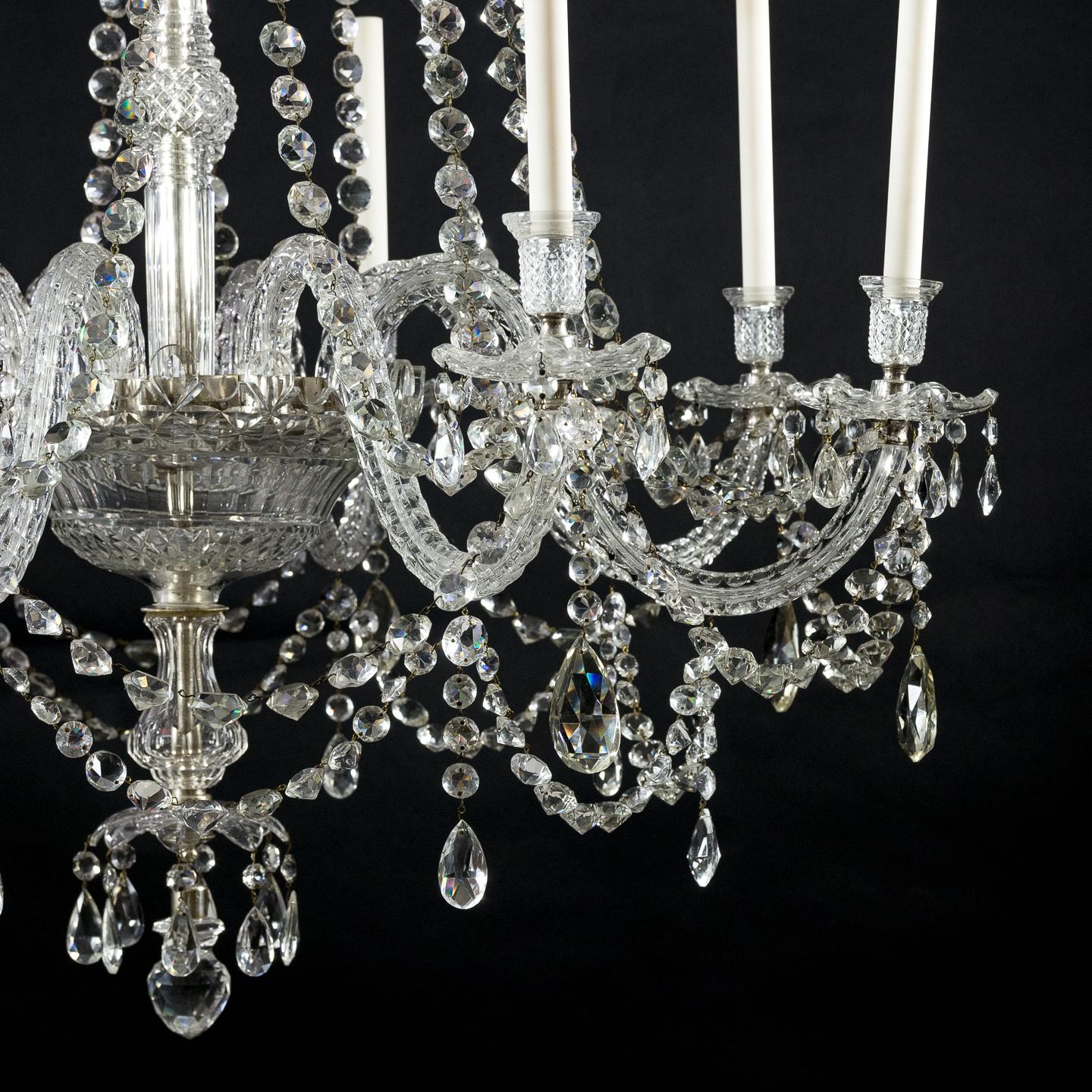 Fine English Eight-Light Crystal Chandelier For Sale 5
