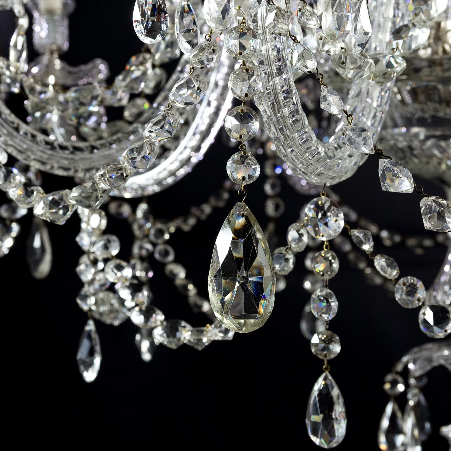 Fine English Eight-Light Crystal Chandelier For Sale 9