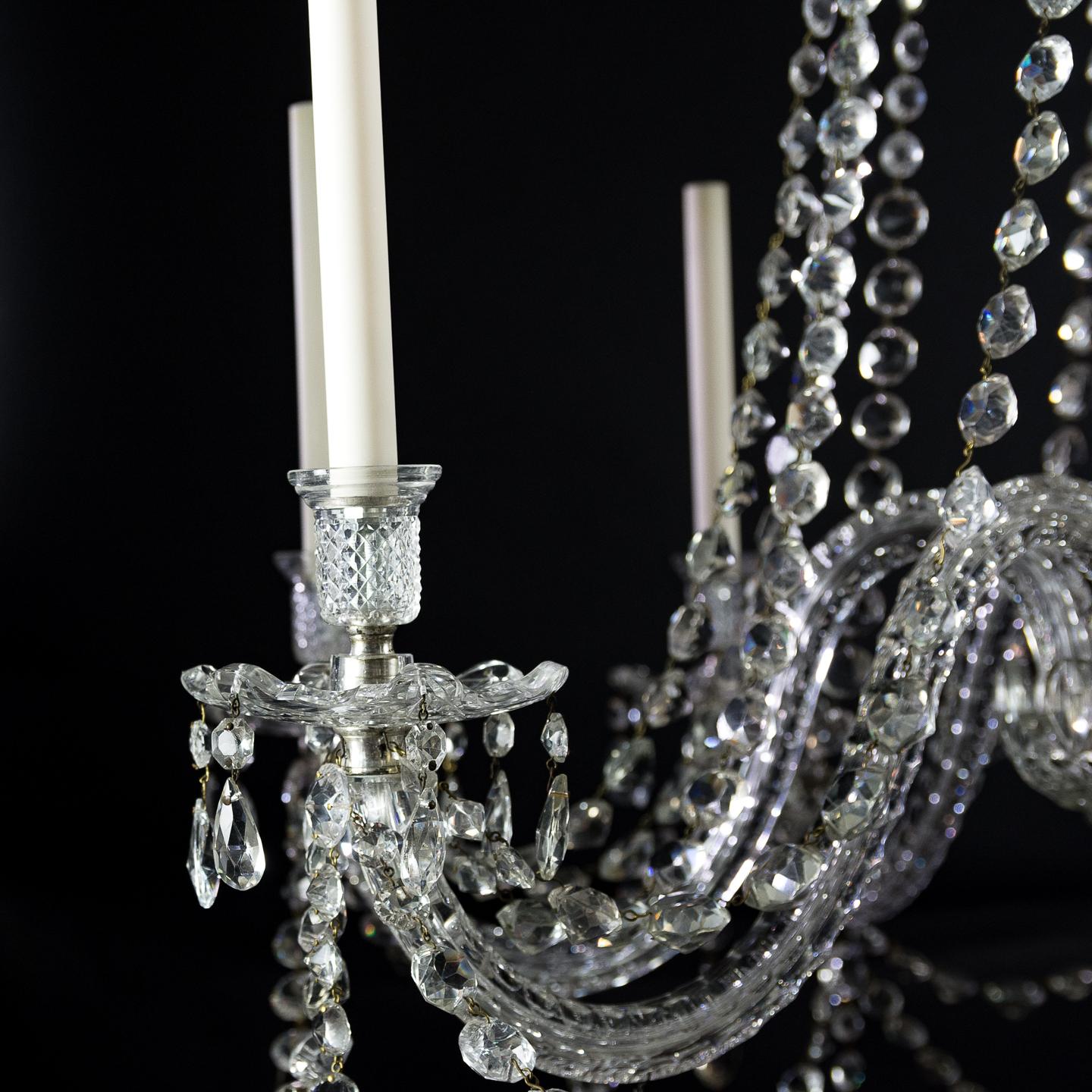 European Fine English Eight-Light Crystal Chandelier For Sale
