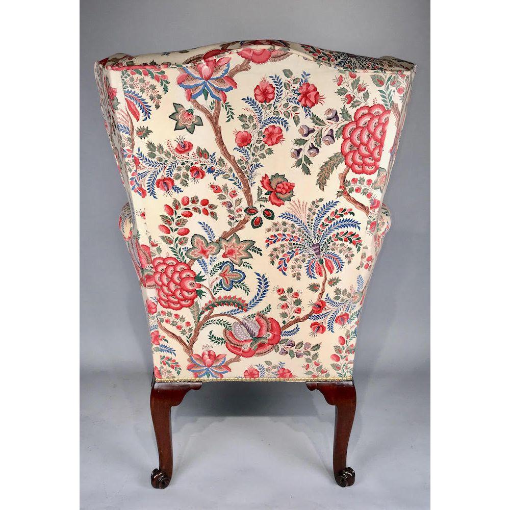 Fine English George II Period Mahogany Wing Armchair In Good Condition In Lymington, GB