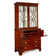 Escritorio antiguo inglés de caoba de Jorge III circa 1780