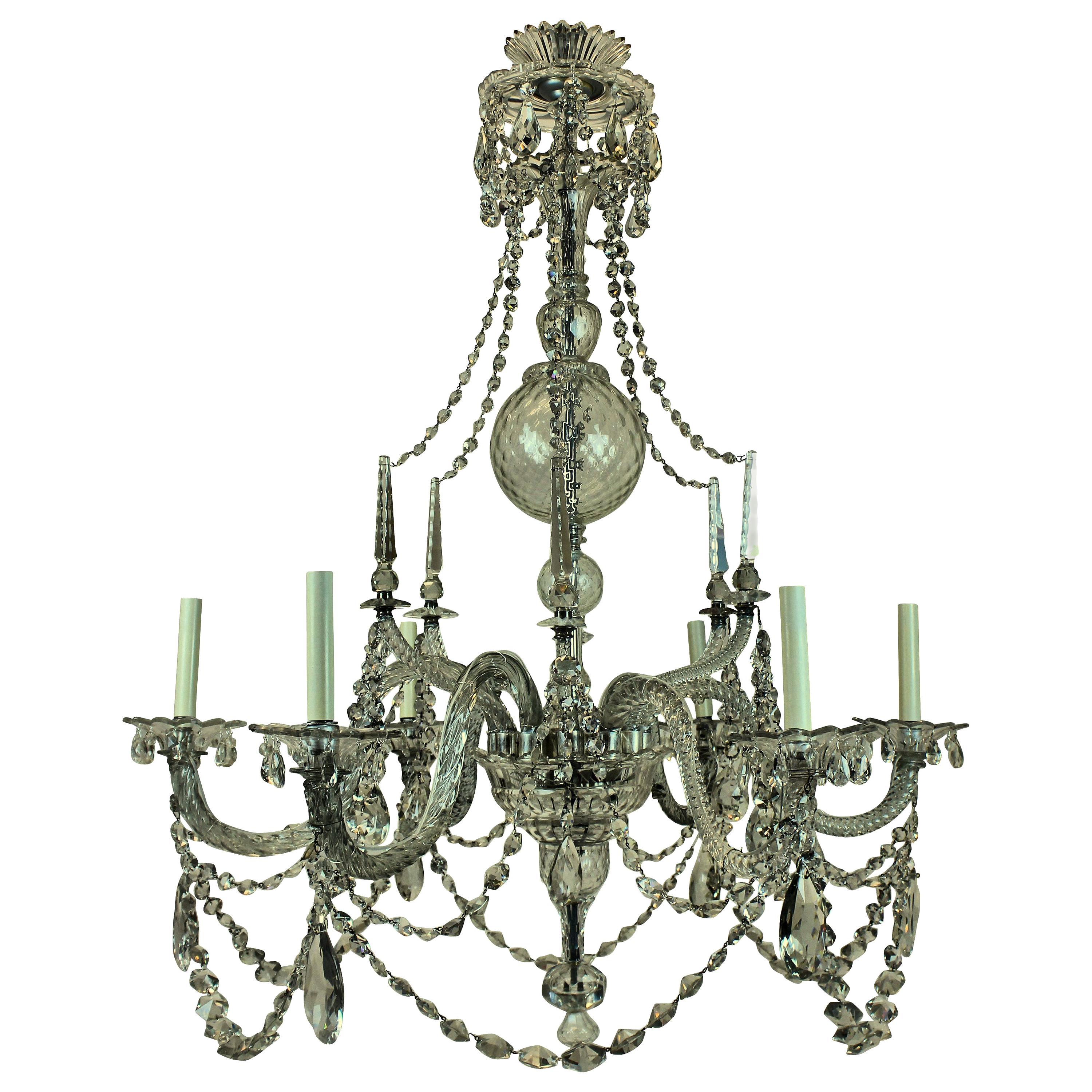 Fine English George III Cut-Glass Chandelier