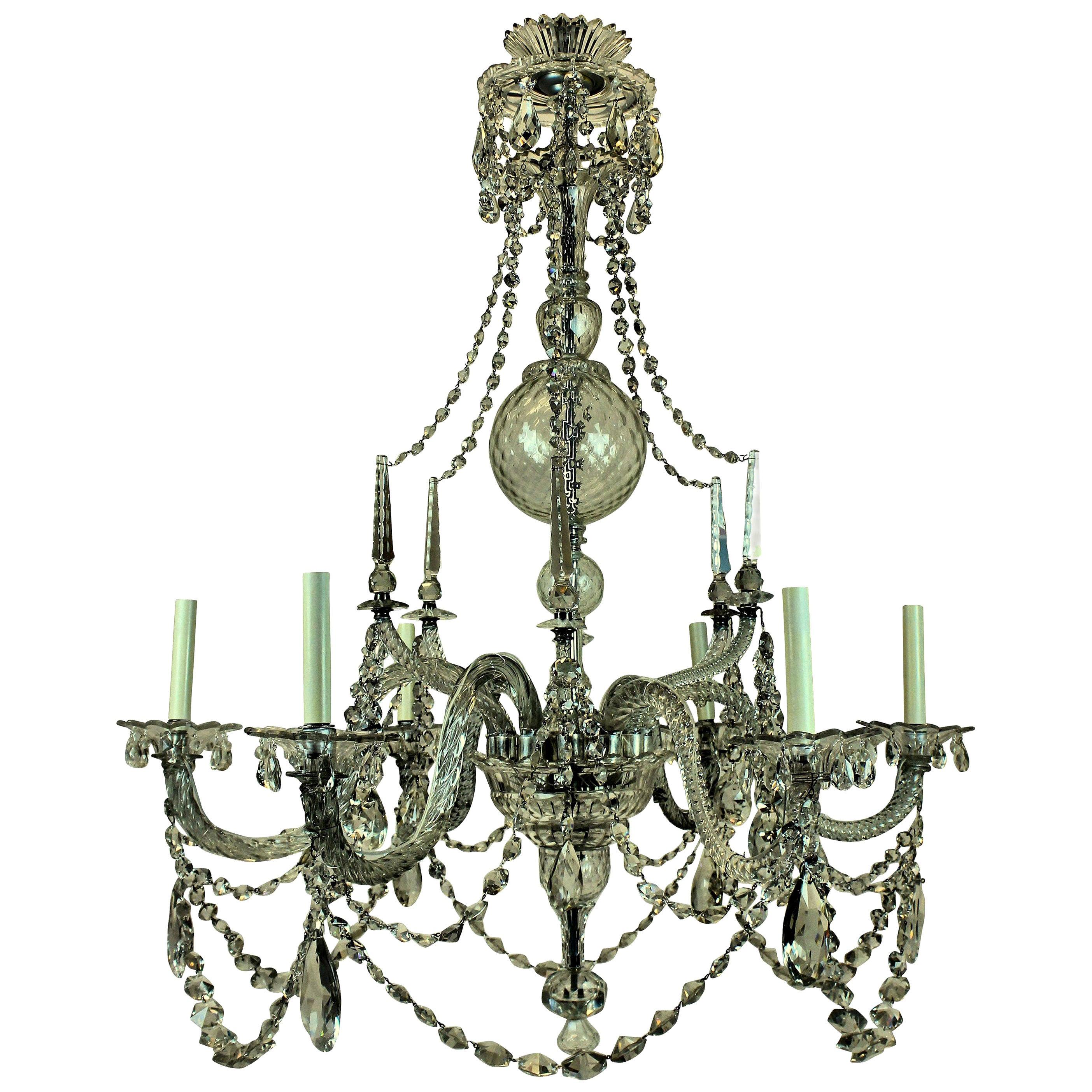 Fine English George III Cut-Glass Chandelier