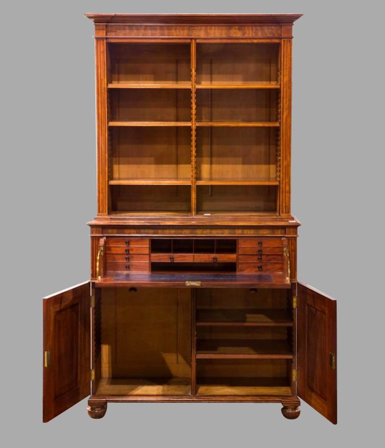 Fine English Late Regency Mahogany Secretaire Bookcase by Gillows of Lancaster In Good Condition In San Francisco, CA