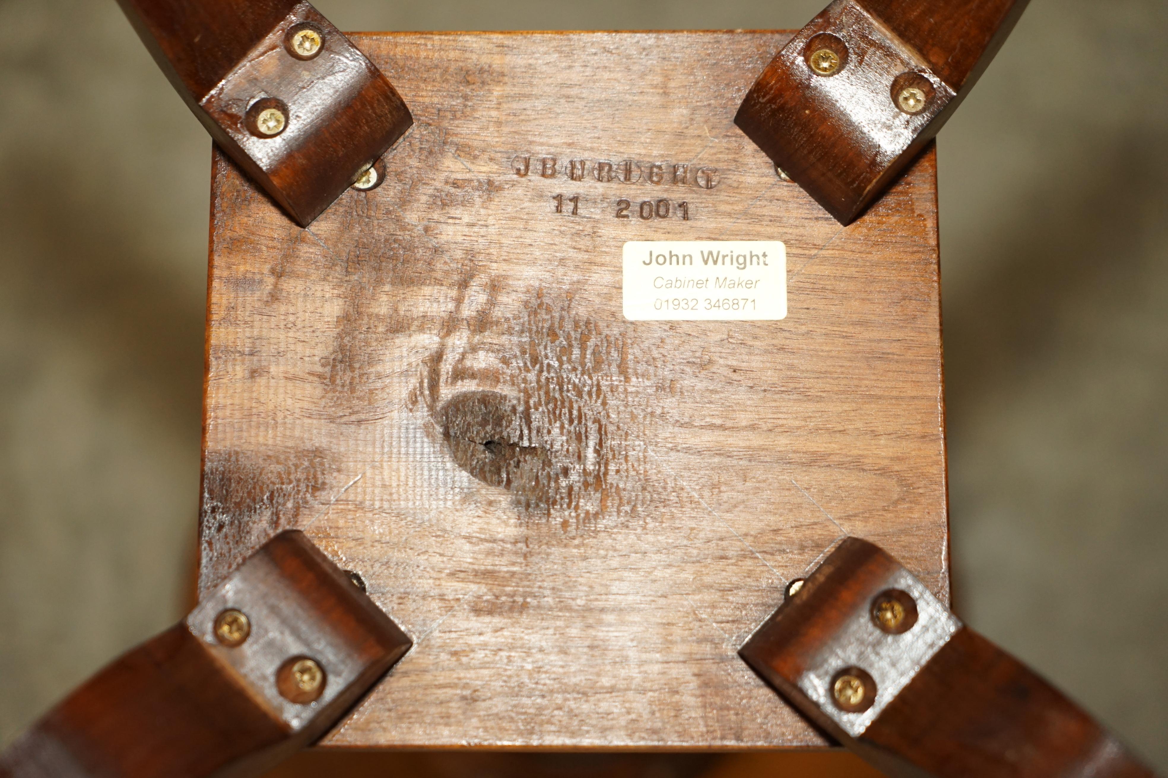 Fine English Made JB Wright Cabinet Maker Regency Revival Side End Lamp Table For Sale 7
