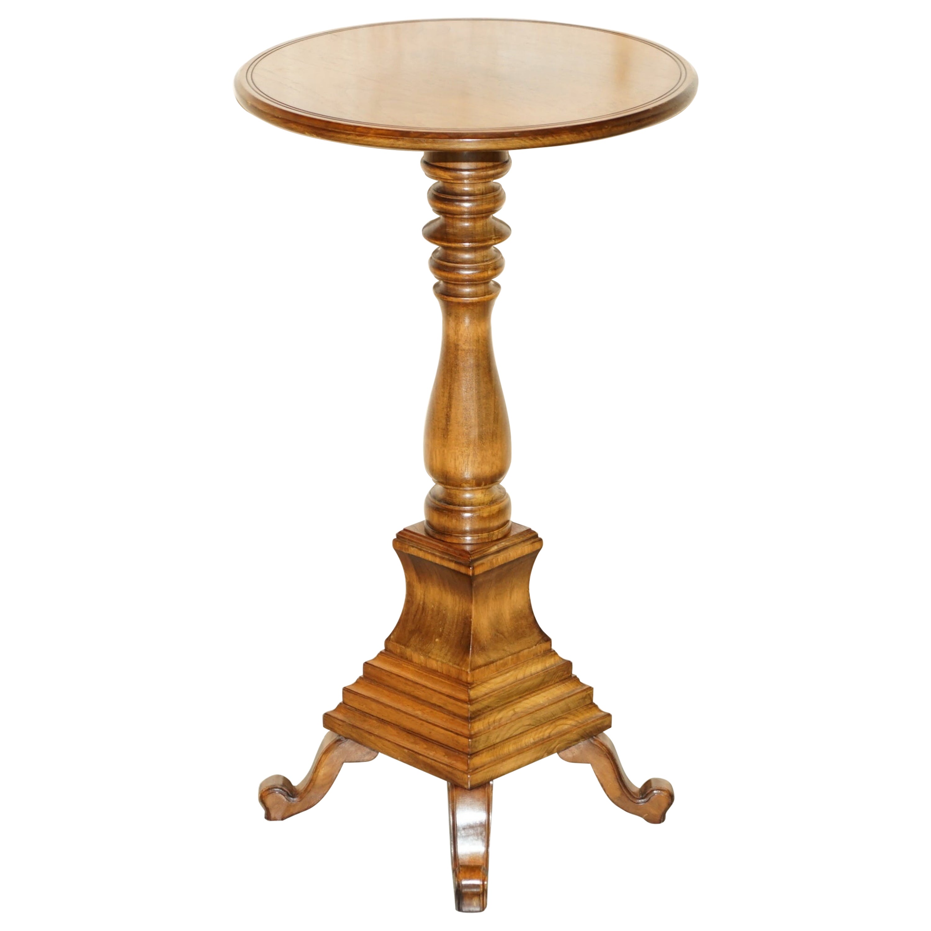 Raffinato tavolo da salotto inglese JB Wright Cabinet Maker Regency Revival con lampada laterale in vendita