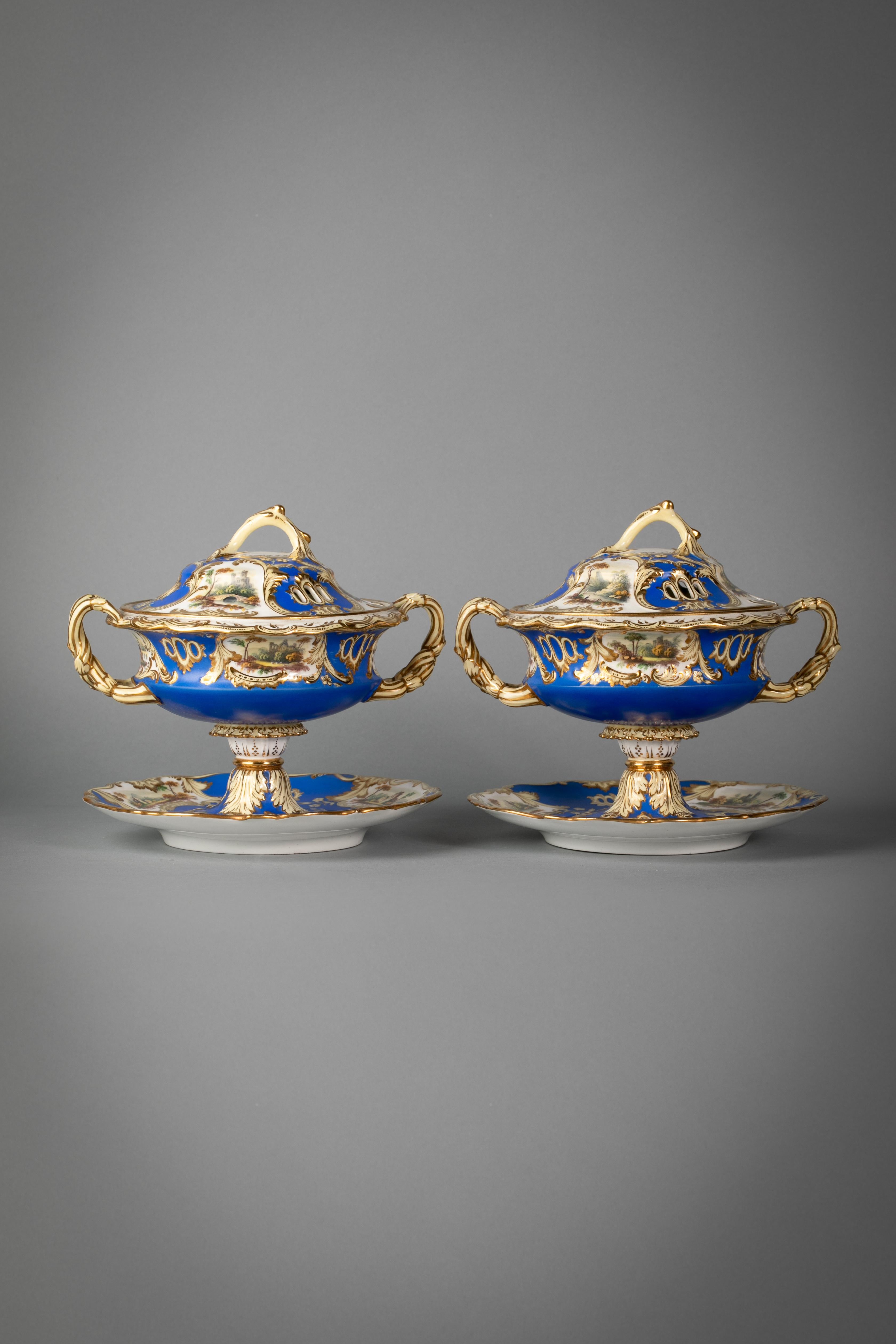 Fino servicio de postres de porcelana inglesa, Minton, hacia 1830 en venta 4