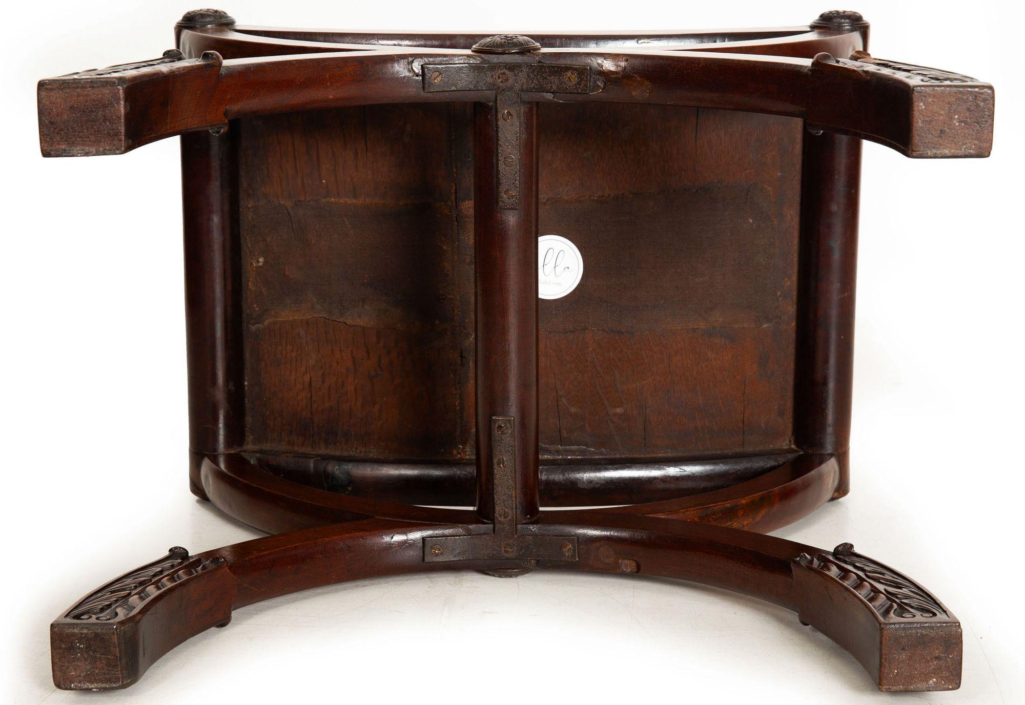 Fine English Regency Antique Mahogany Curule Curved Chair Bench c. 1815 en vente 8