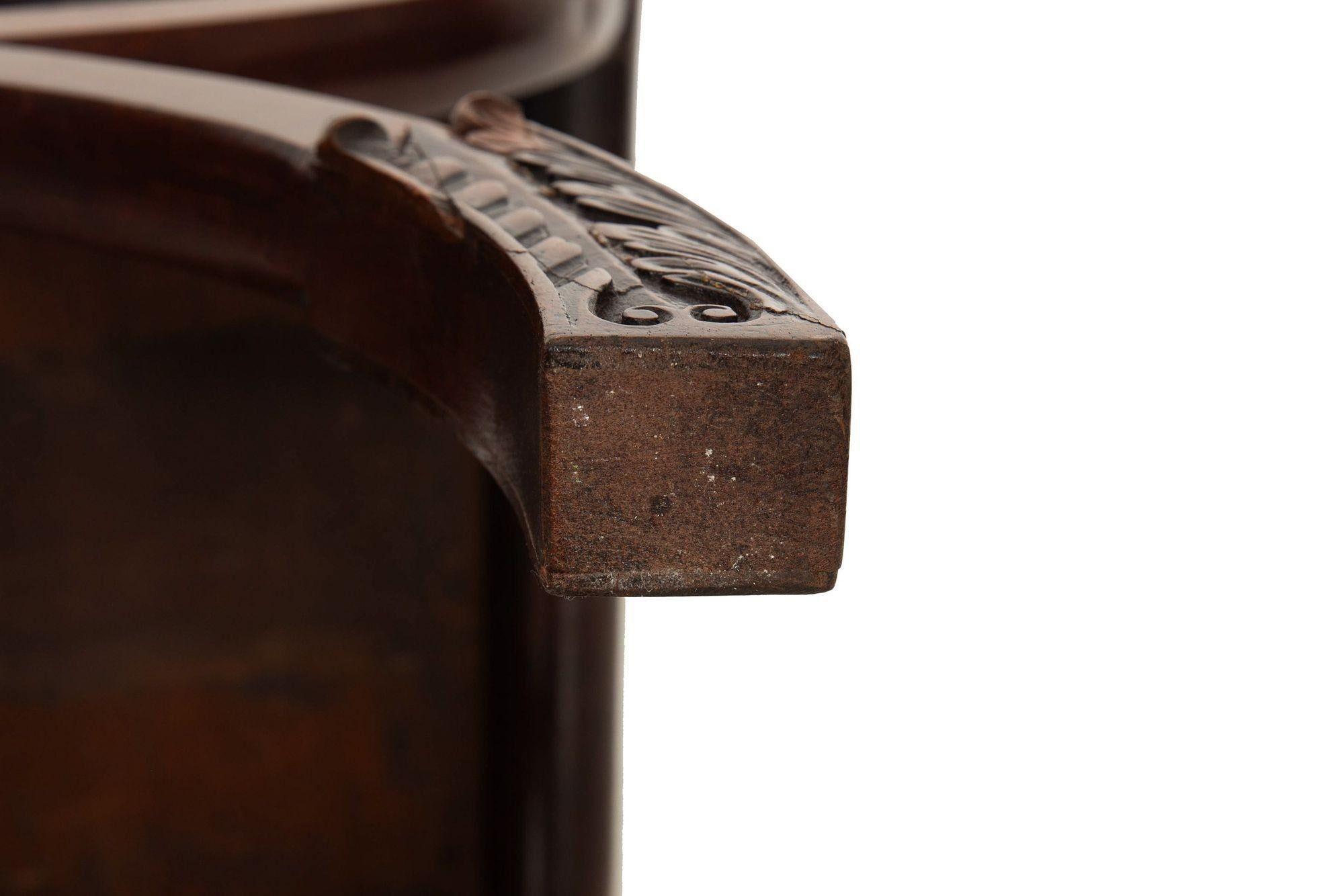 Fine English Regency Antique Mahogany Curule Curved Chair Bench c. 1815 en vente 11