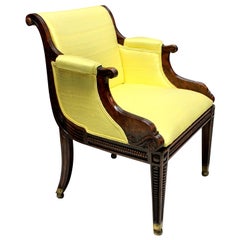 Fine English Regency Faux Rosewood Library Chair