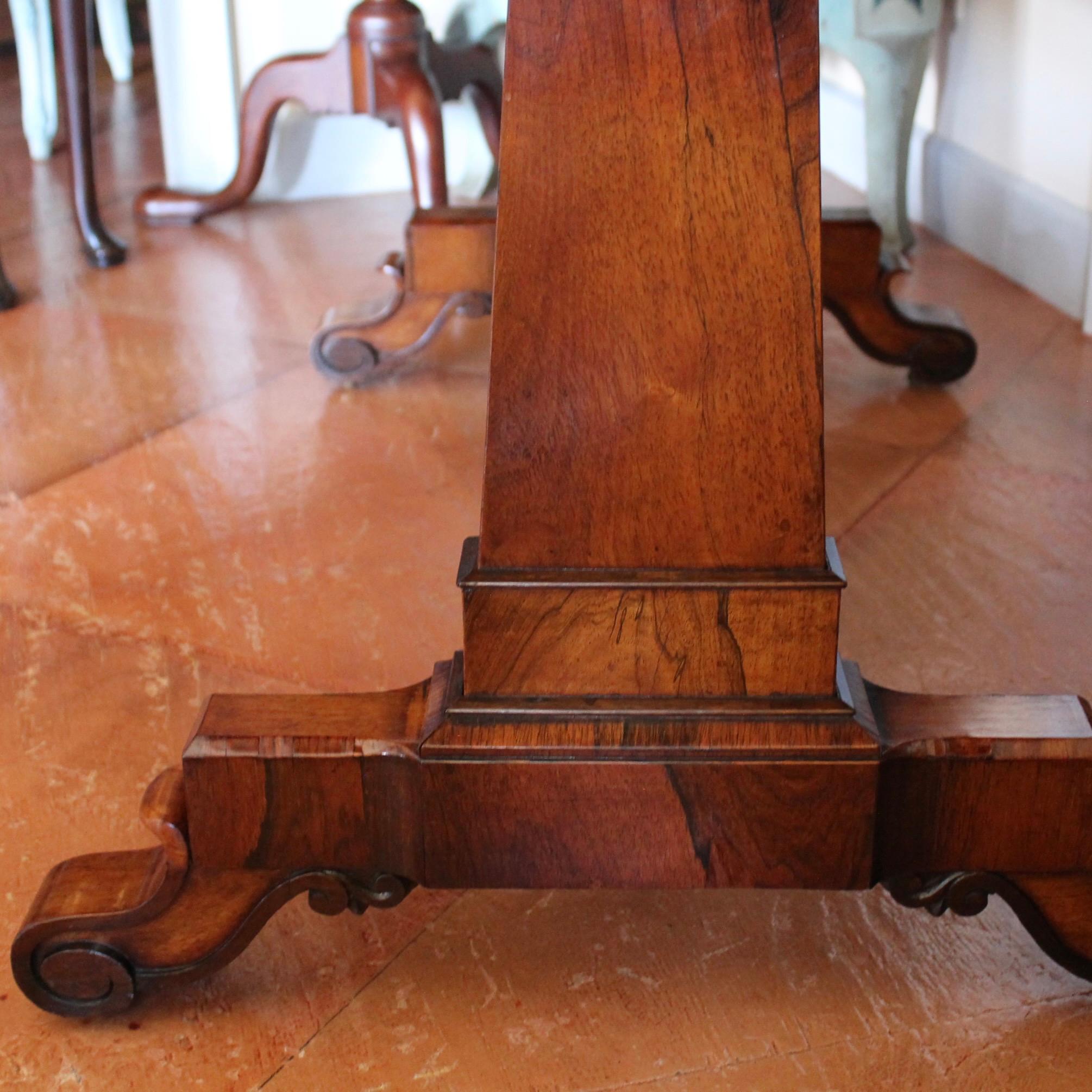 Fine English Regency Figured Rosewood Sofa Table For Sale 6