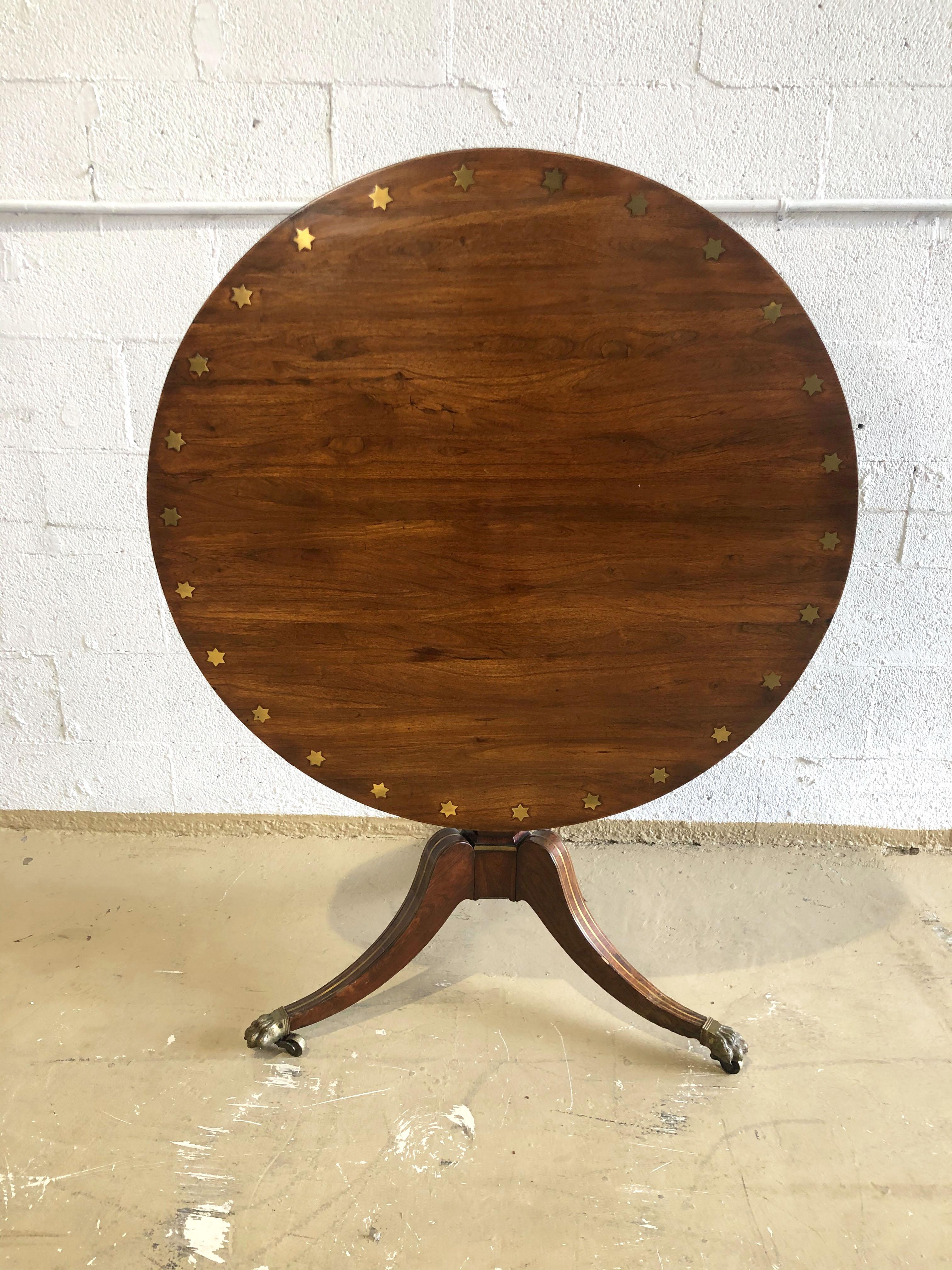 Fine English Regency Rosewood and Brass Inlaid Center Table 6