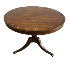 Fine English Regency Rosewood and Brass Inlaid Center Table