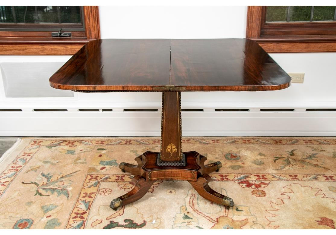 Fine English Regency Rosewood Flip Top Pedestal Table For Sale 7