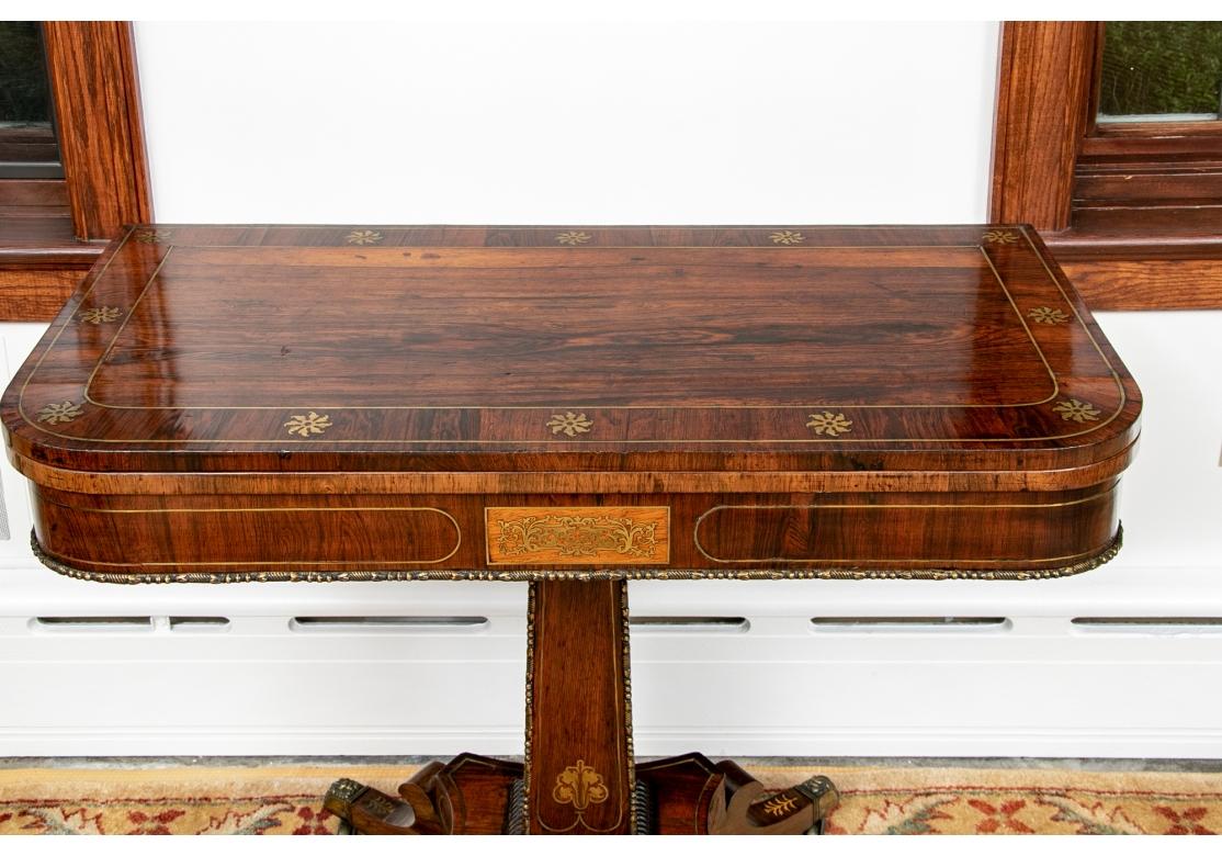 Fine English Regency Rosewood Flip Top Pedestal Table For Sale 8