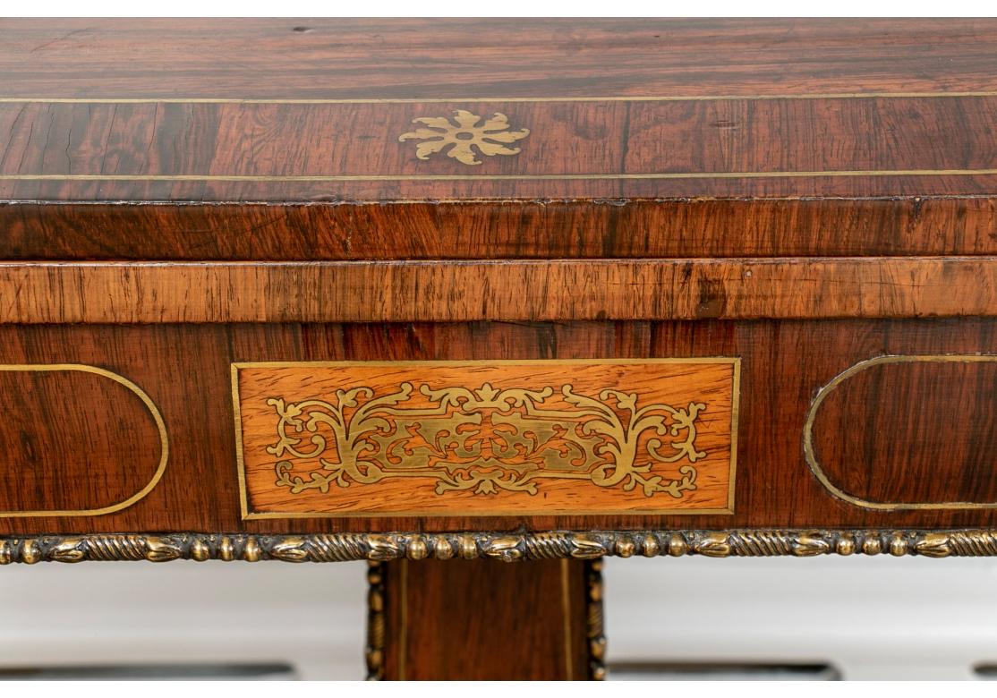 Fine English Regency Rosewood Flip Top Pedestal Table For Sale 1