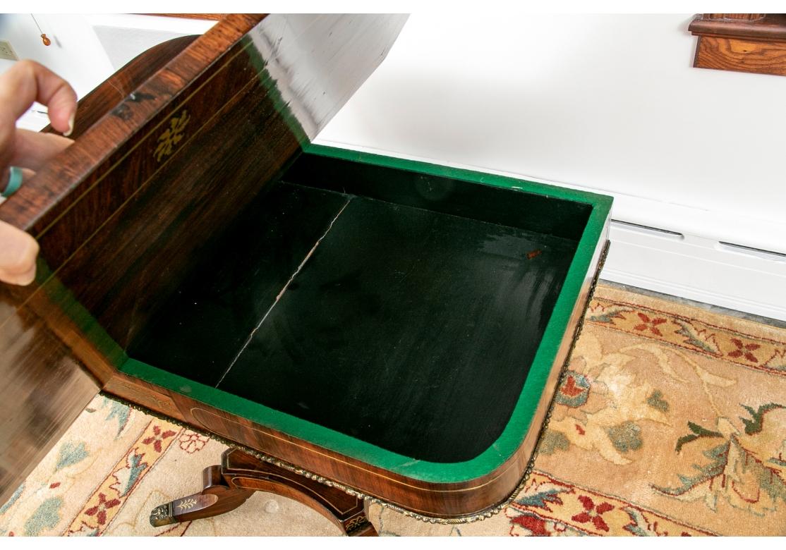 Fine English Regency Rosewood Flip Top Pedestal Table For Sale 3