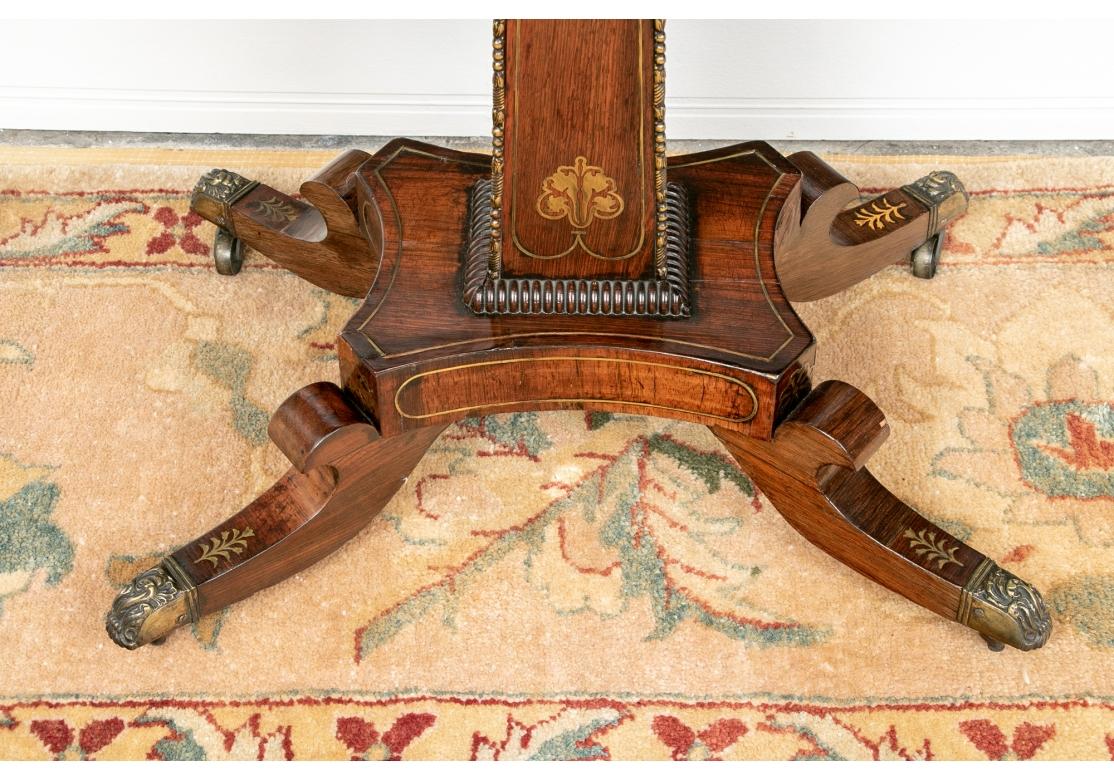 Fine English Regency Rosewood Flip Top Pedestal Table For Sale 4