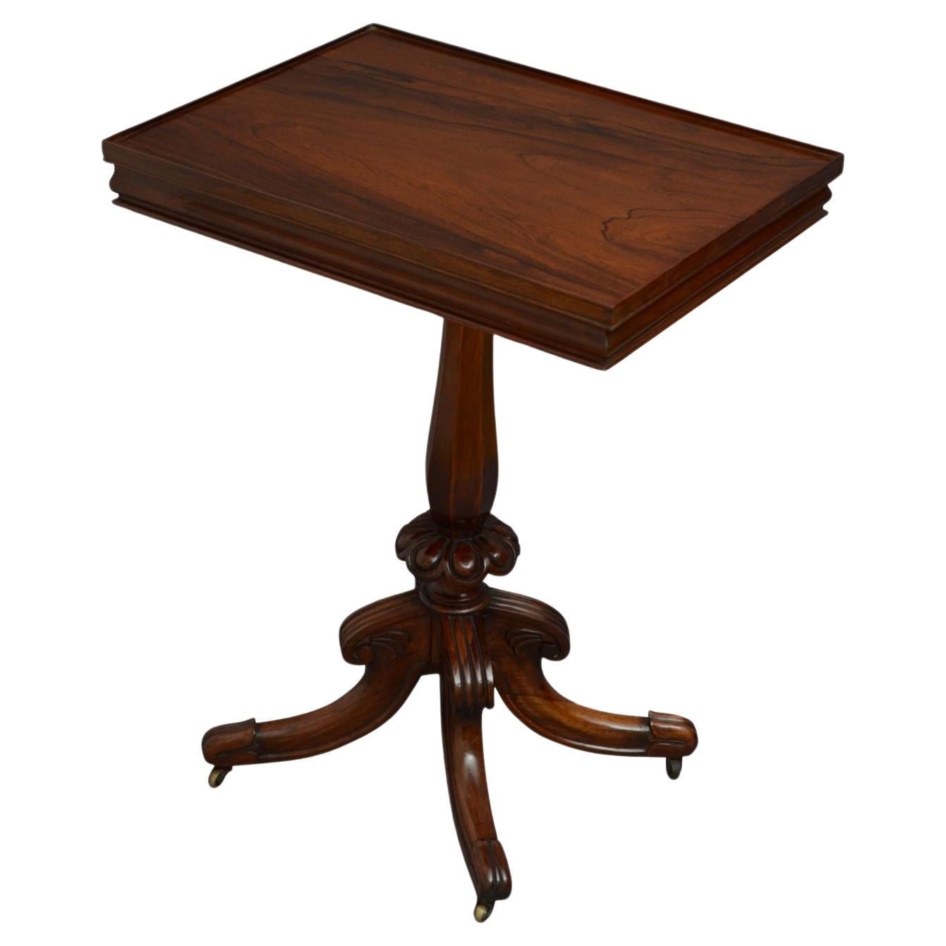 Fine English Regency Rosewood Side Table For Sale