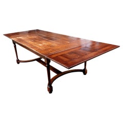 Fine English Style Oak Plank Extension Dining Table