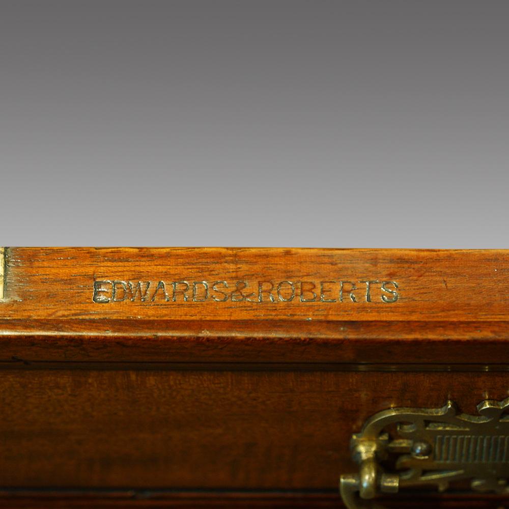 Fine English Victorian Edwards & Roberts Walnut Pedestal Desk 7
