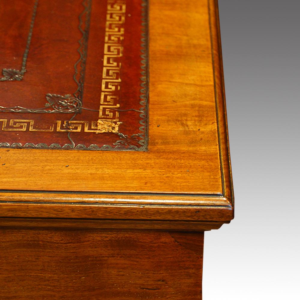 Fine English Victorian Edwards & Roberts Walnut Pedestal Desk 1