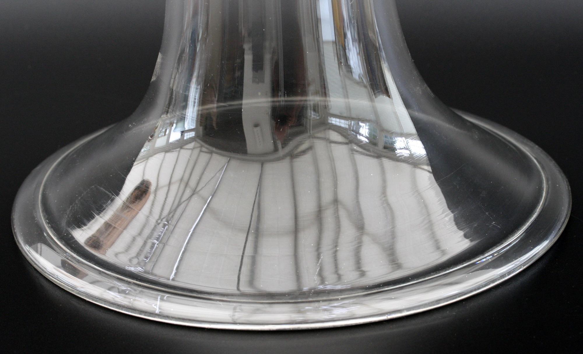 Cloche à fumée anglaise victorienne en verre soufflé transparent de grande taille en vente 2