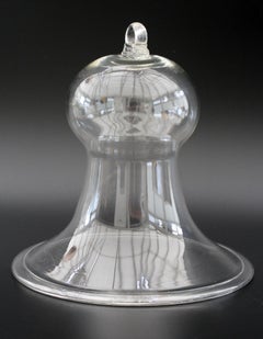 Fine English Victorian Large Blown Clear Glass Smoke Bell