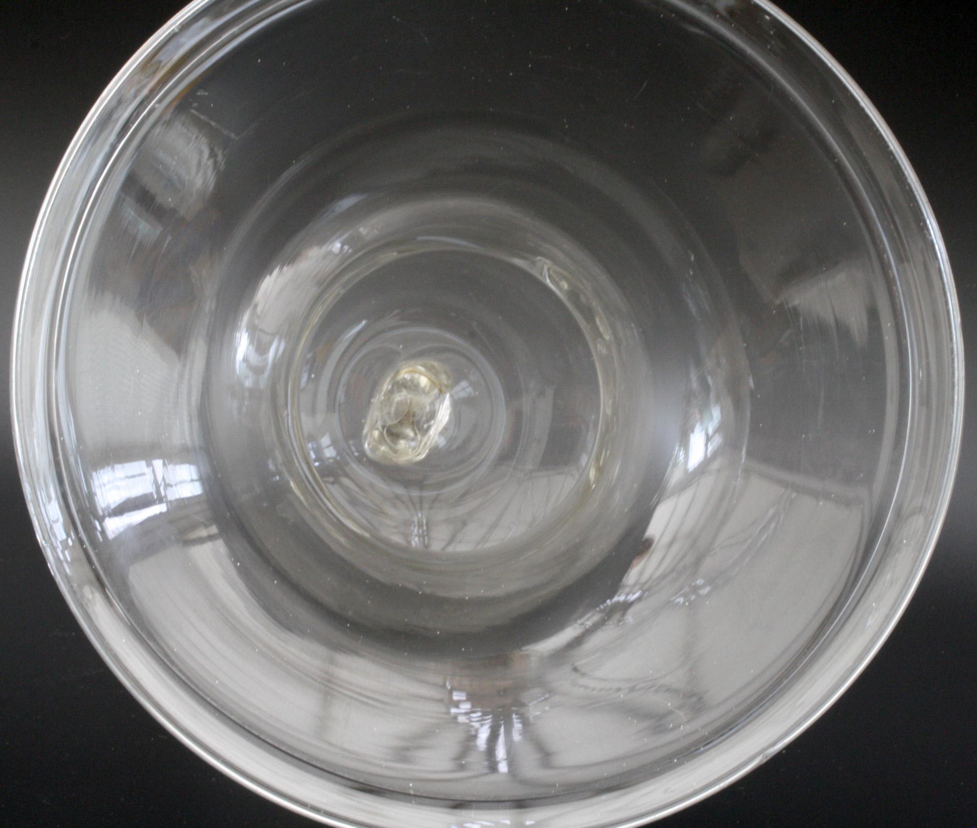 Early Victorian Fine English Victorian Large Blown Clear Glass Smoke Bell For Sale