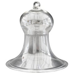 Fine English Victorian Large Blown Clear Glass Smoke Bell