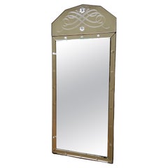 Vintage Fine Engraved Venetian Mirror, Italy, 1930-1940