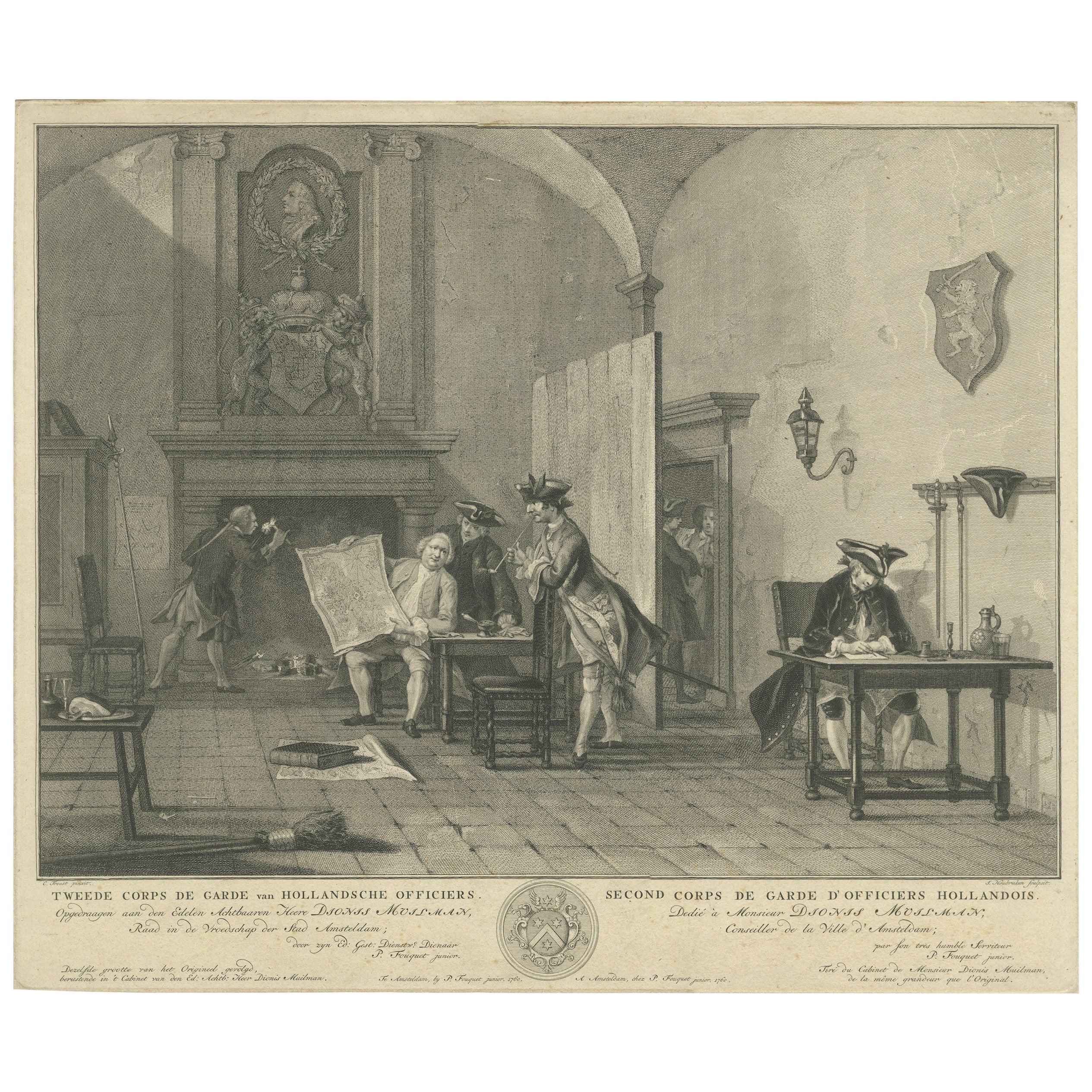 Gravur des 2. Gardes des 2. Königlichen Korps in den Niederlanden „Holland“, 1760