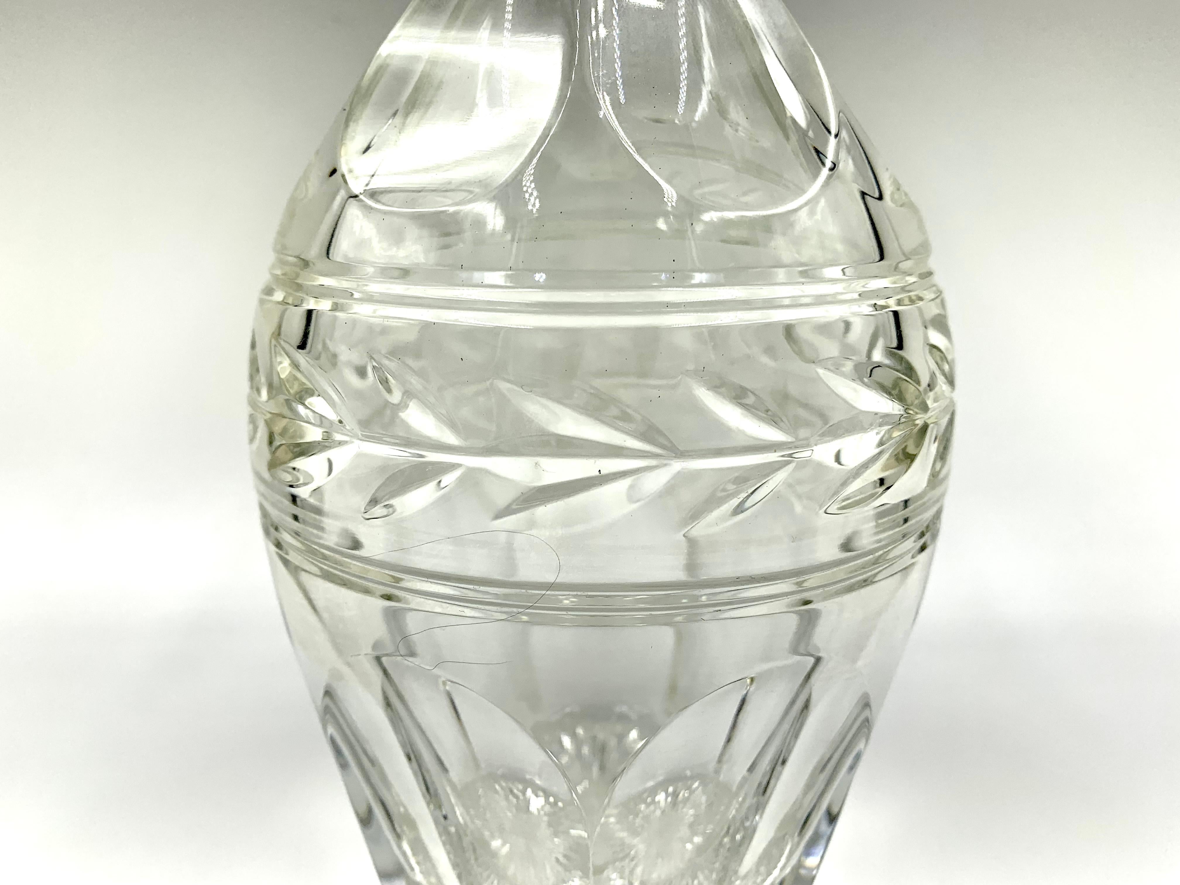 20th Century Fine Estate Baccarat Crystal Empire Style Jonzac Decanter For Sale