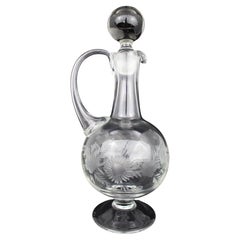 Fine Etched Crystal Claret Jug Decanter