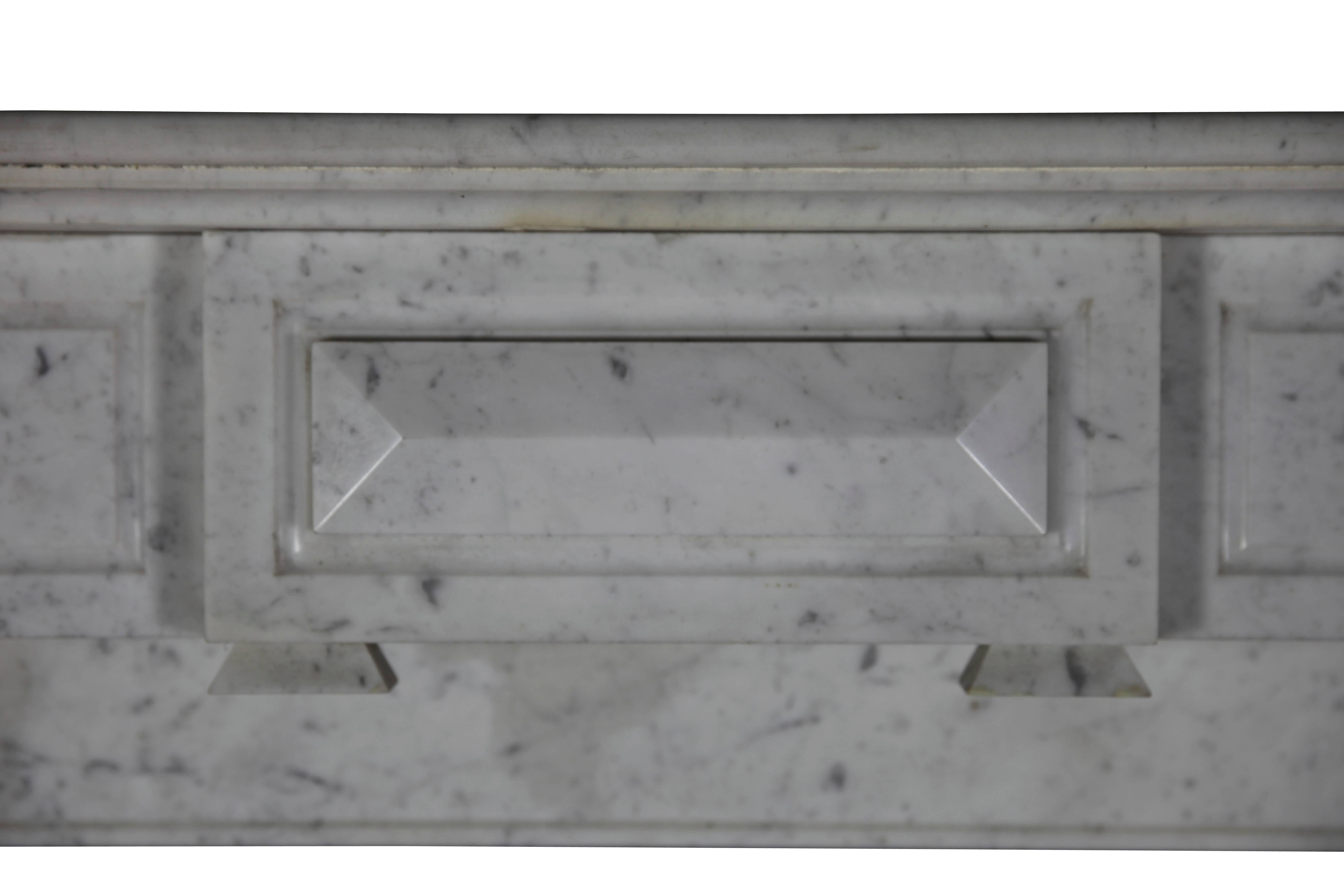 Arts and Crafts Fine European Antique Fireplace Surround in Carrara Marble