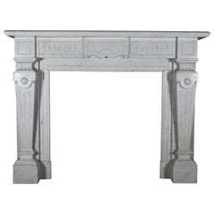 Fine European Antique Fireplace Surround in Carrara Marble