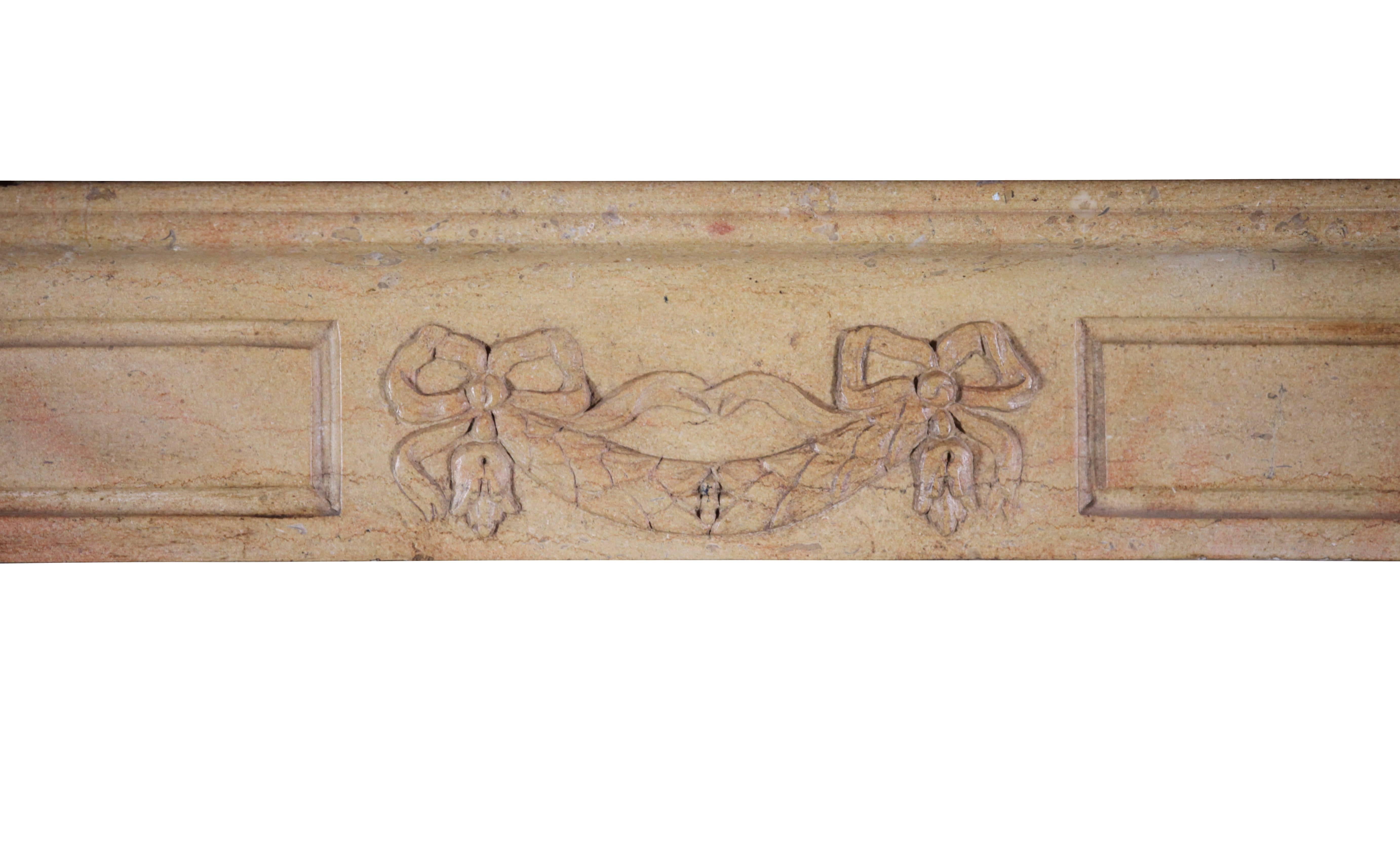 Louis XVI Fine European Antique Stone Fireplace Surround For Sale